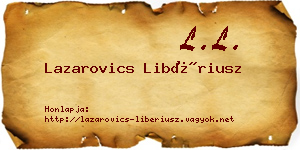 Lazarovics Libériusz névjegykártya